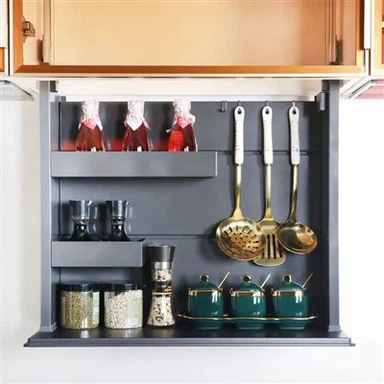 Kuchyňská hliníková slitina automatický skříňový výtahový úložný stojan